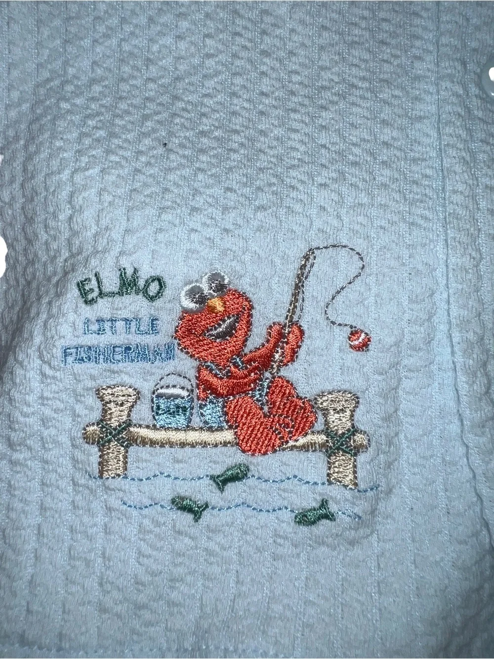 Elmo Light Blue Baby Footed 2-Piece Set with Collar and Printed Bodysuit 6-9m